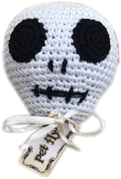 Knit Knacks Skully the skull Organic Cotton Small Dog Toy